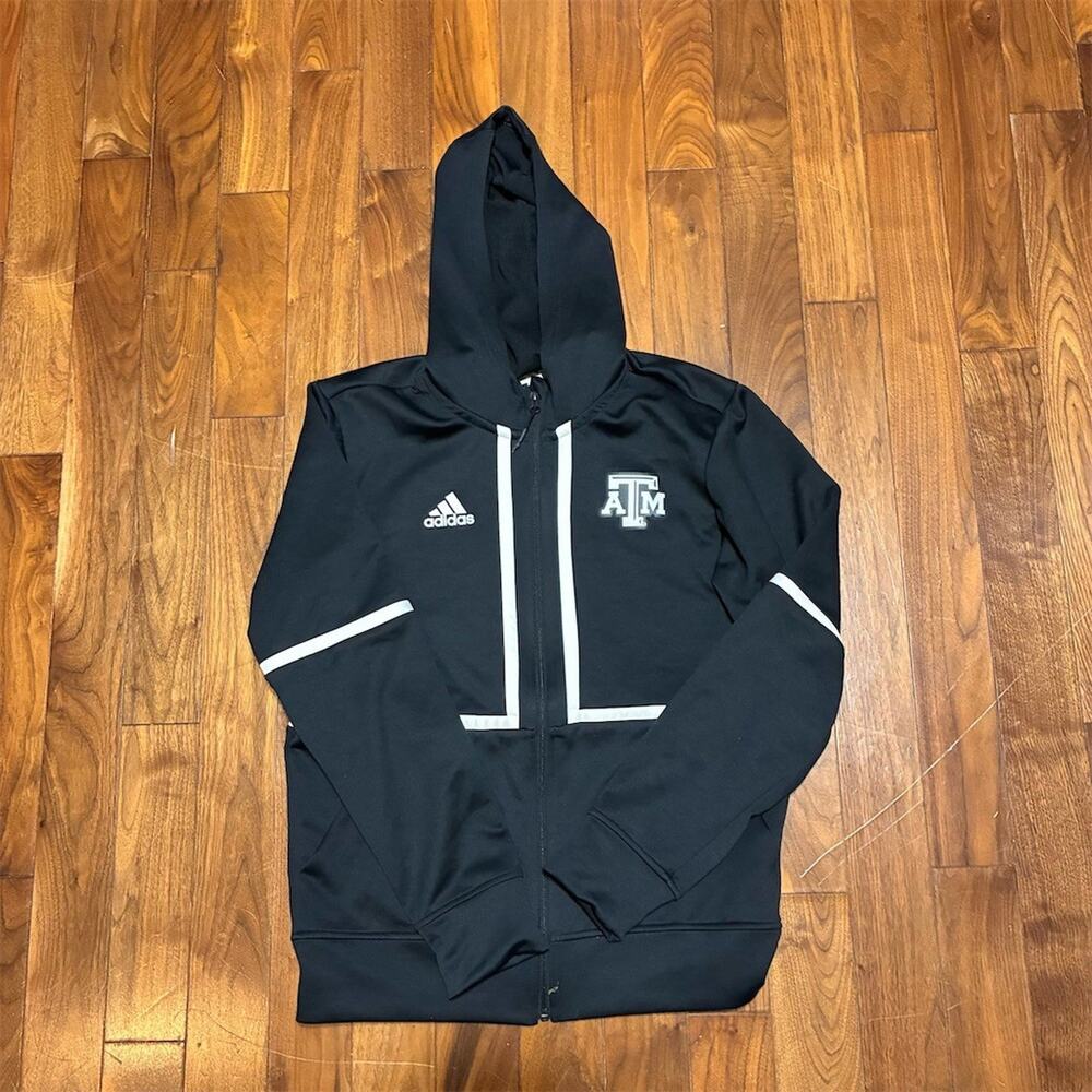 adidas Texas A&M Aggies Hoodie Jacket Men's M Black Full-Zip AEROREADY